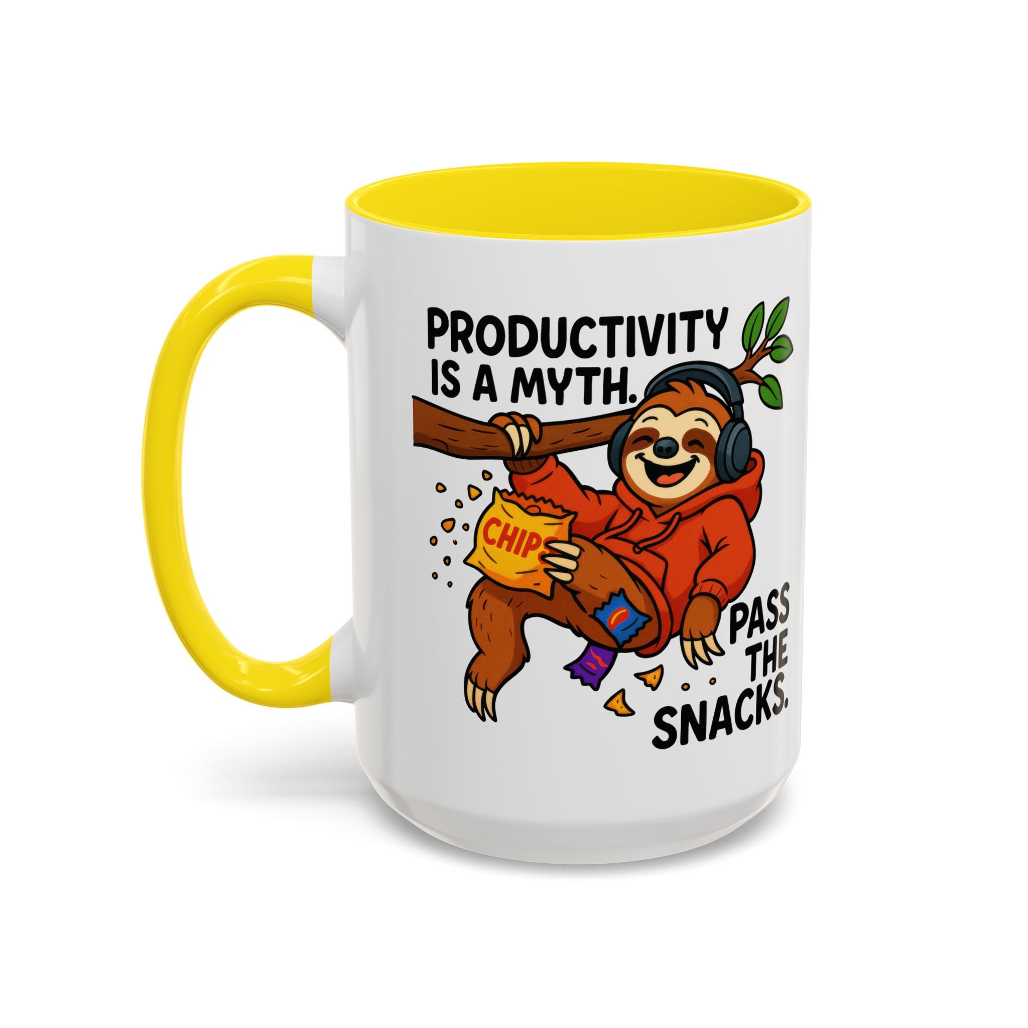 Funny Sloth Coffee Mug, Humor Mug Gift, Productivity Myth Mug, Cute Sloth Cup, Quirky Office Mug