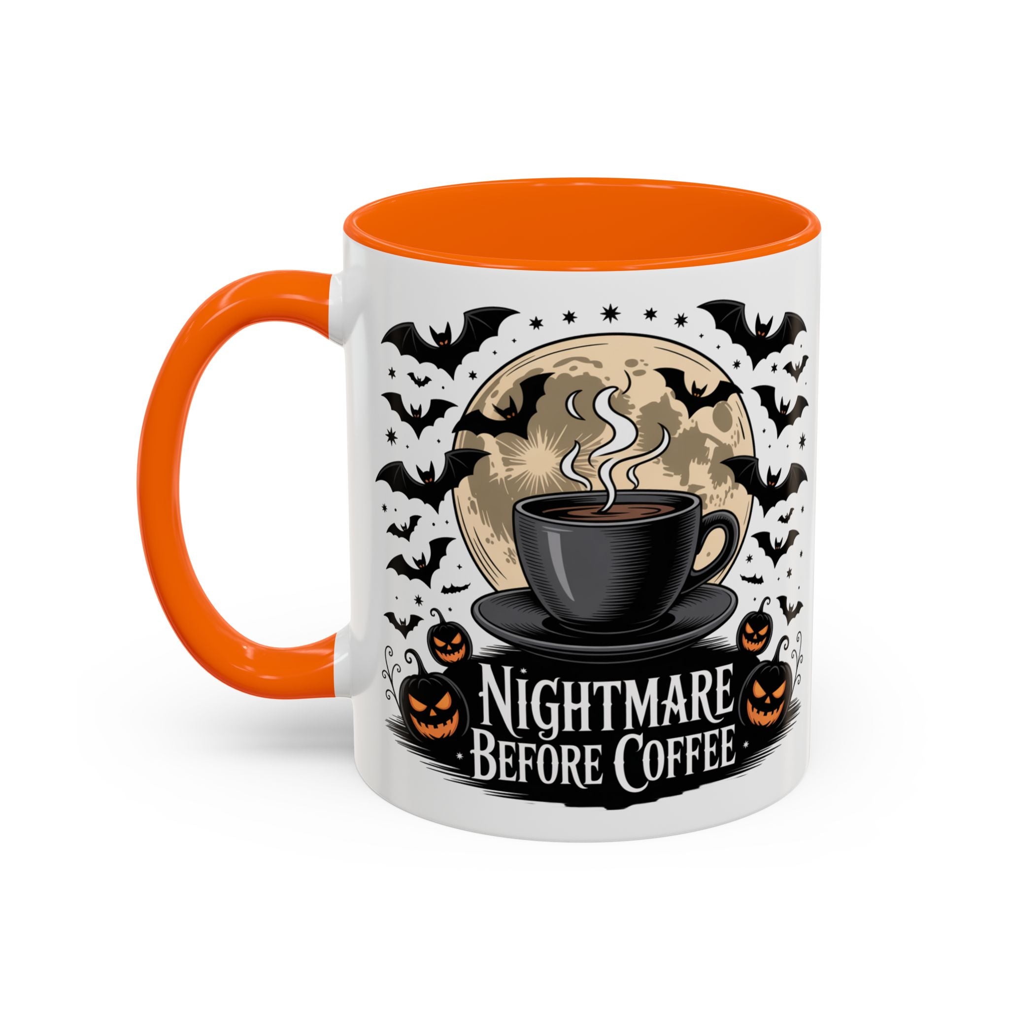 Halloween-Themed Coffee Mug: Nightmare Before Coffee funny art