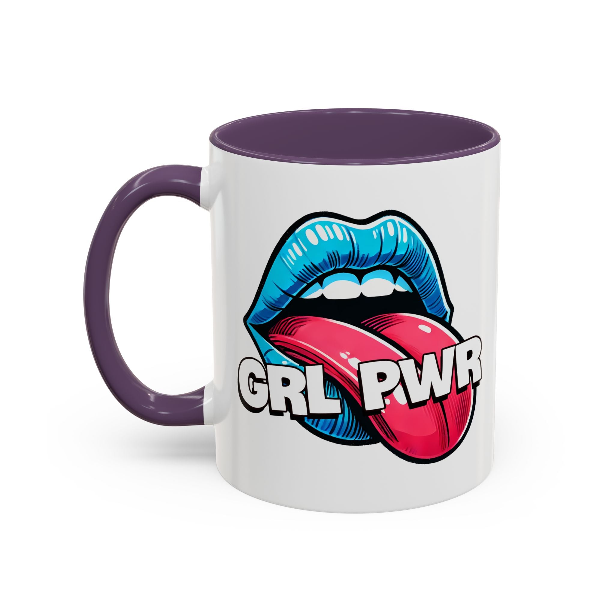 GRL PWR Accent Coffee Mug - Bold Fun Design for Empowerment, Great Gift for Friends, Coffee Lovers, Birthdays, and Celebrations