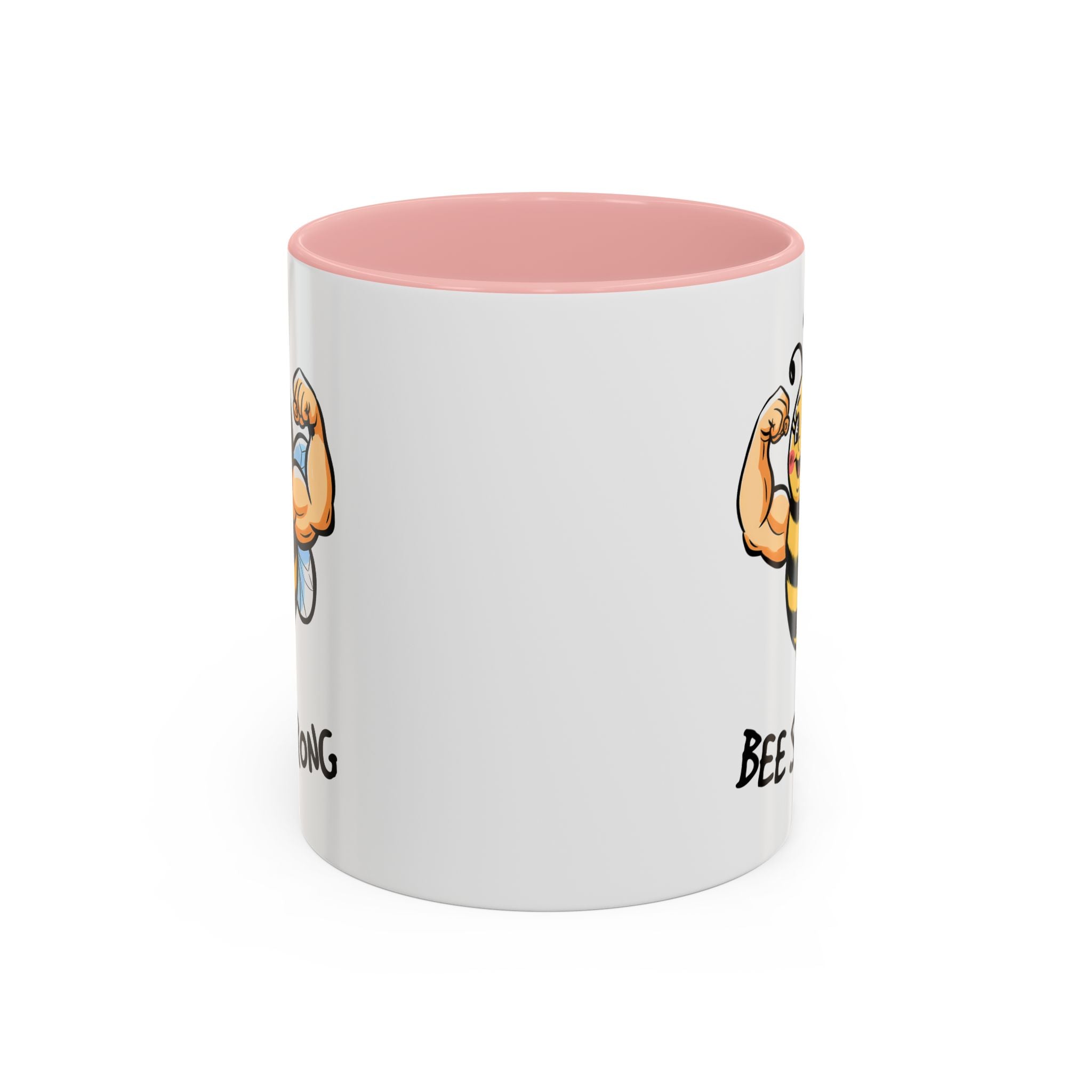 Bee Strong Accent Coffee Mug - Motivational Mug for Strength and mental health