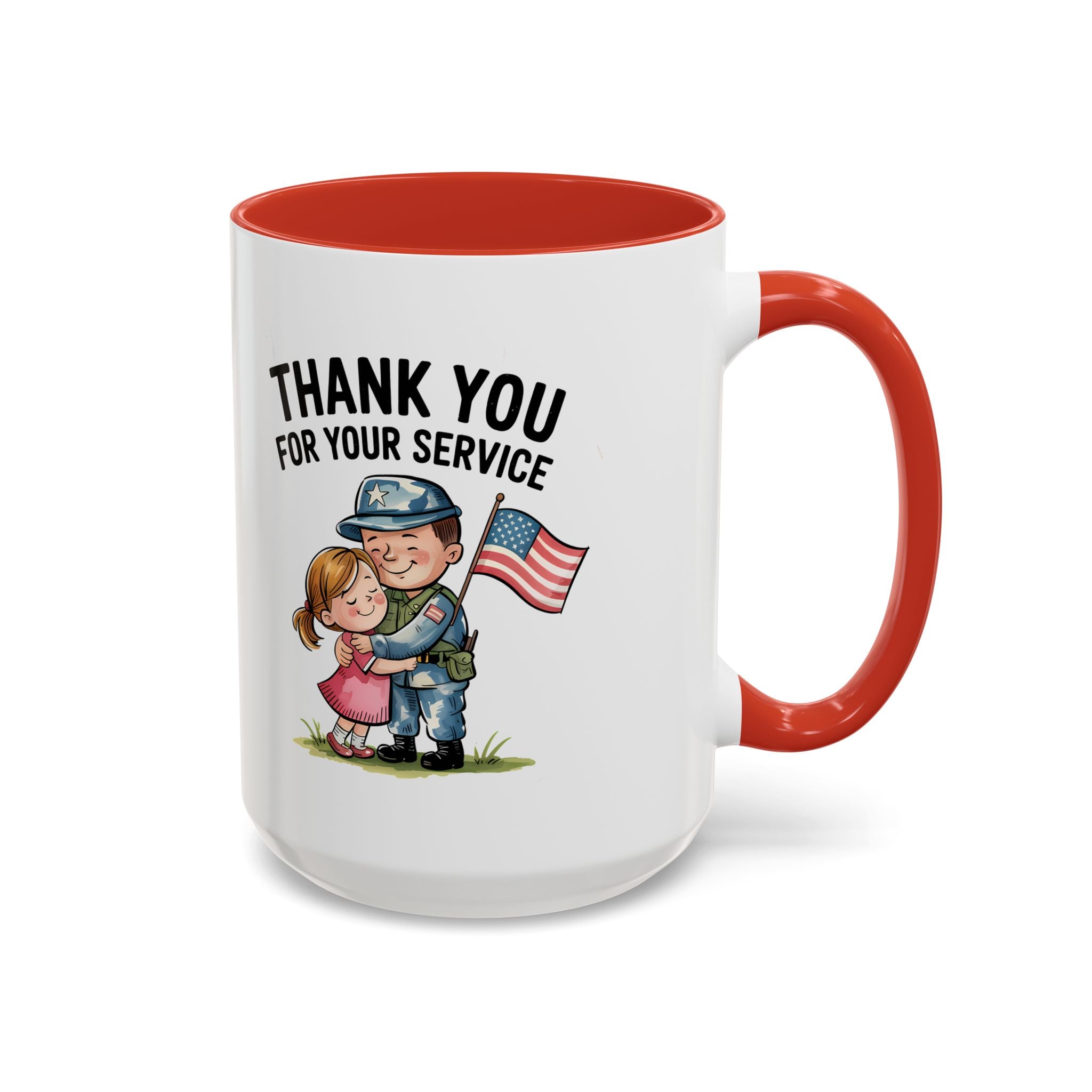 Thank You for Your Service Coffee Mug - 11oz & 15oz Accent Mugs for Veterans Appreciation