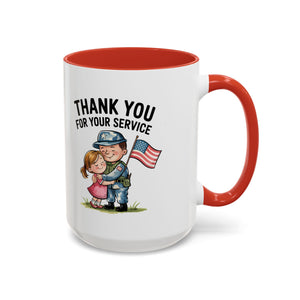 Thank You for Your Service Coffee Mug - 11oz & 15oz Accent Mugs for Veterans Appreciation