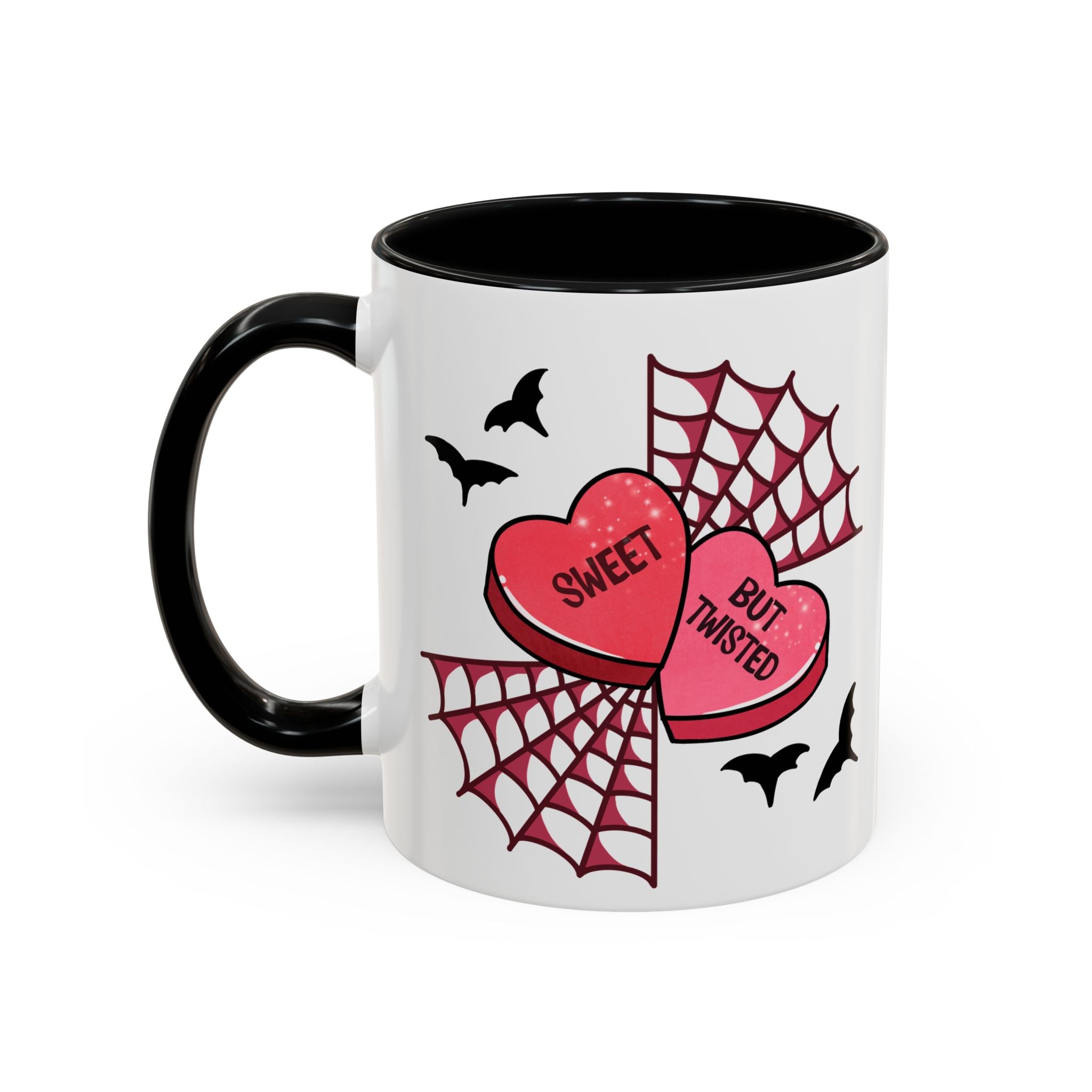 Sweet But Twisted Coffee Mug — Halloween Candy Heart Accent Mug