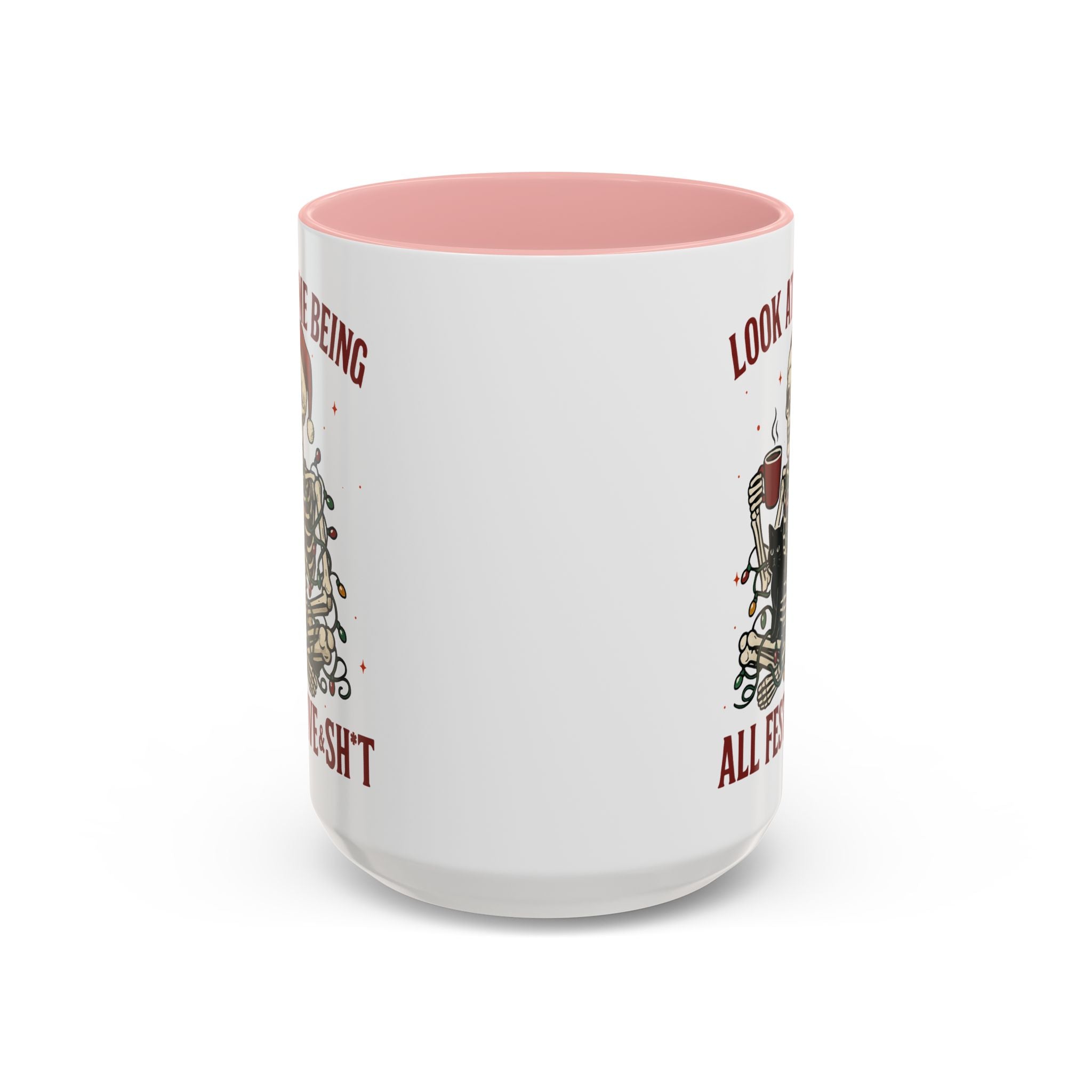 Festive Skeleton Christmas cheer winter Coffee Mug funny adult humor cup