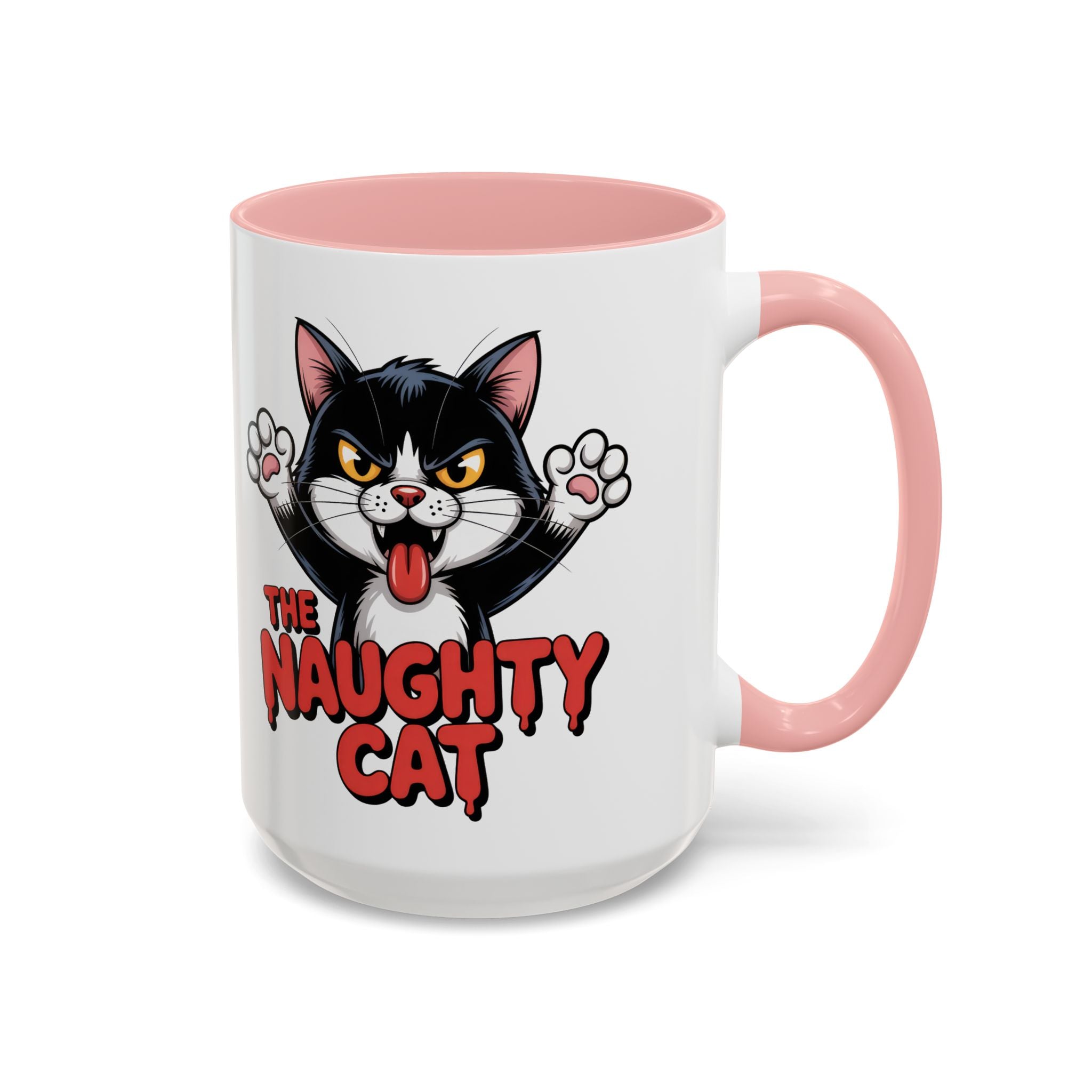 The Naughty Cat Accent Coffee Mug — Funny Cat Lover Gift (11/15oz)