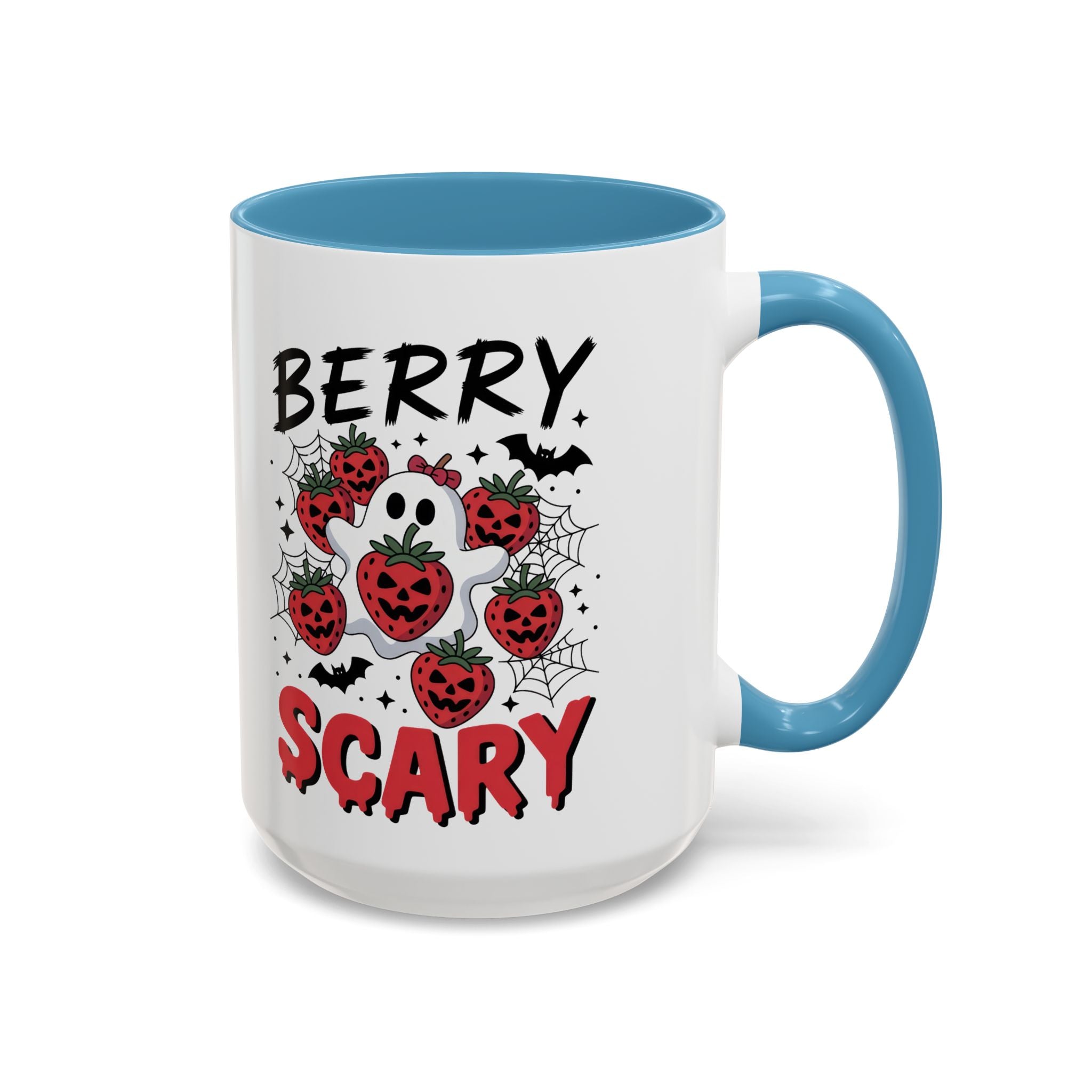 Berry Scary Coffee Mug — Halloween Ghost & Jack‑o'-Lantern Strawberries (11/15 oz)