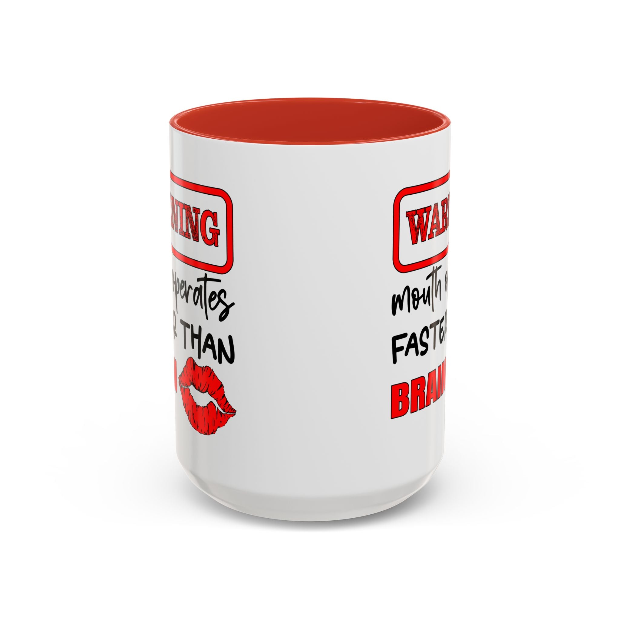 Funny Warning Coffee Mug - 'Mouth Operates Faster Than Brain' - Perfect for Coffee Lovers