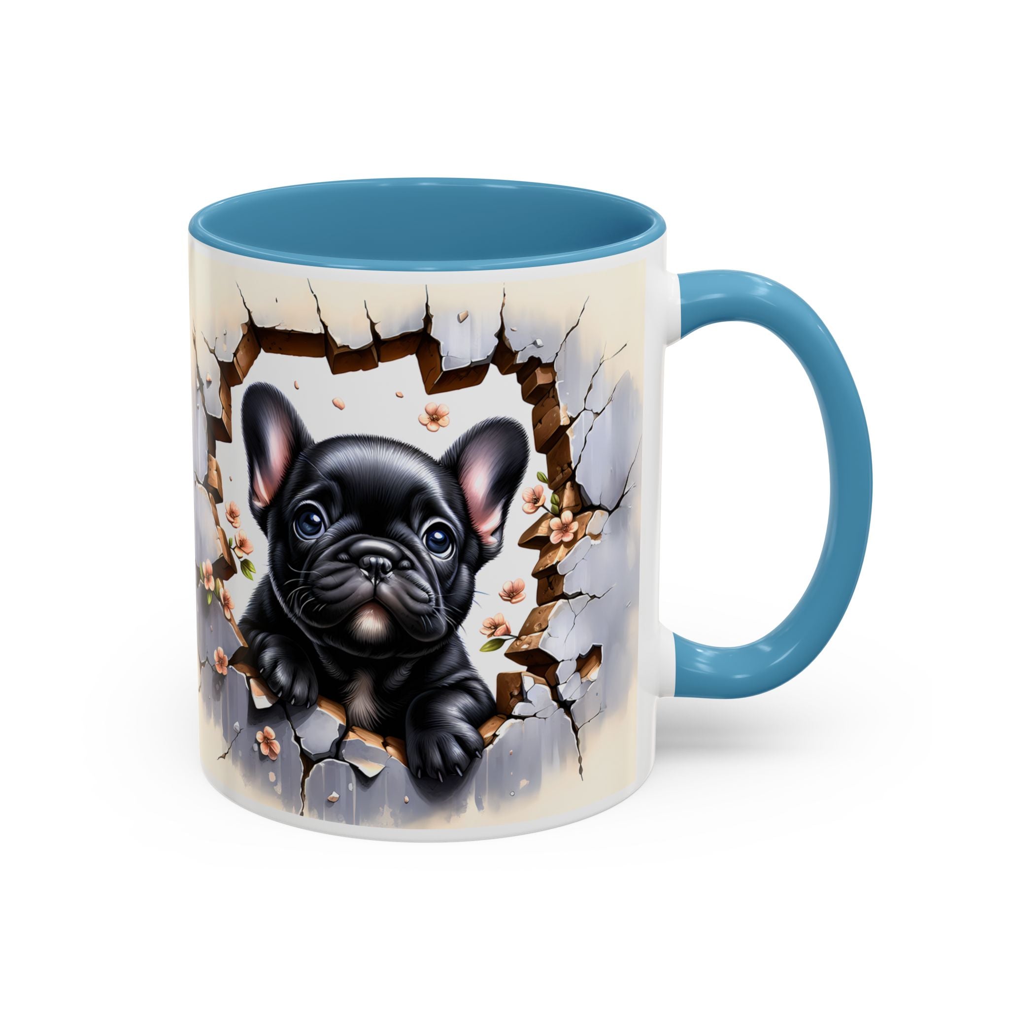 Cute French Bulldog Accent Coffee Mug, Pet Lover Gift, Dog Lover Mug, Home Office Coffee Cup, Unique Animal Print Mug