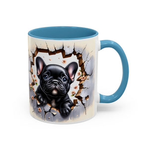 Cute French Bulldog Accent Coffee Mug, Pet Lover Gift, Dog Lover Mug, Home Office Coffee Cup, Unique Animal Print Mug