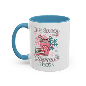 Hot Cocoa & Christmas Movie Mug, Cozy Holiday Cup, Winter Gift, Festive Beverage Container, Cute Coffee Mug