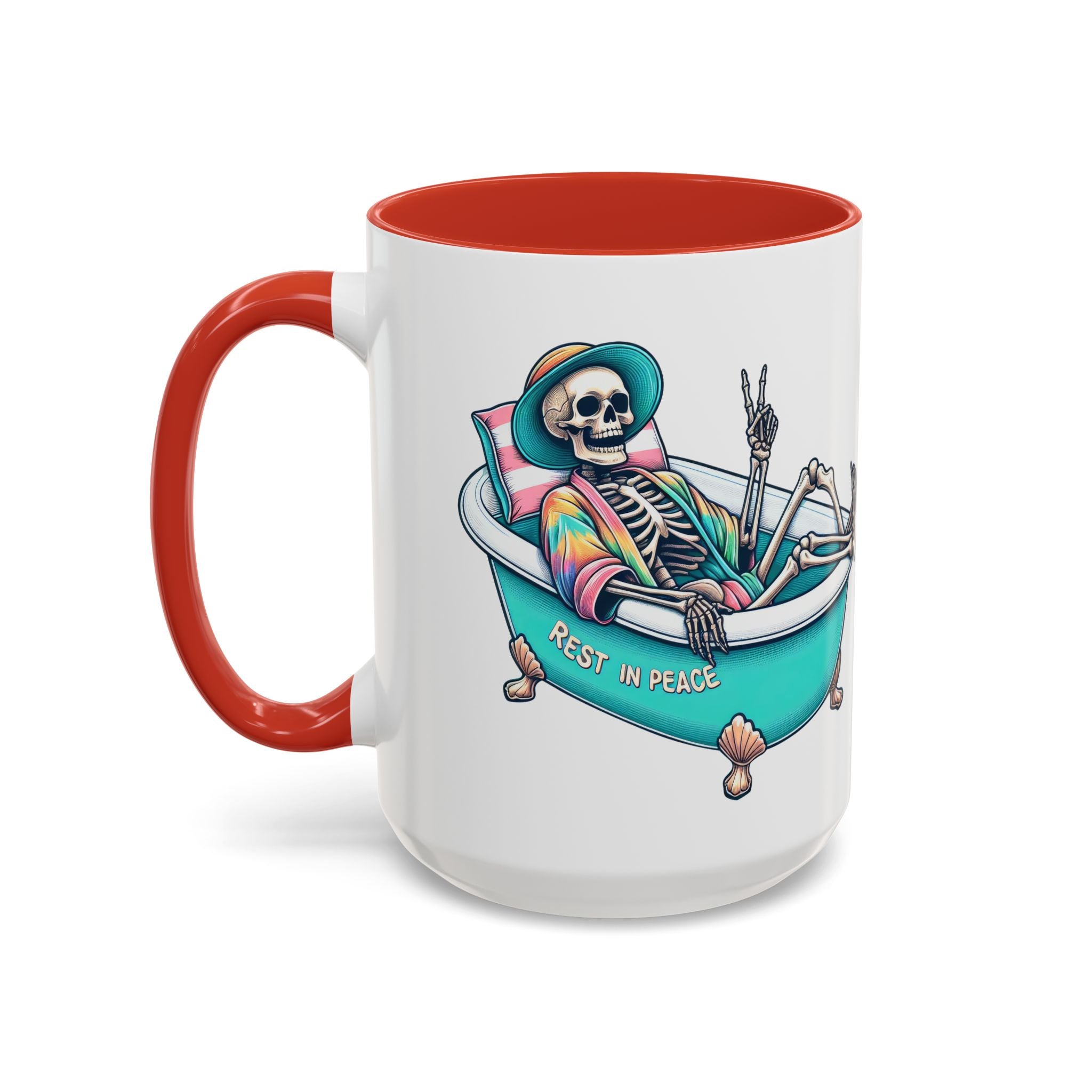 Rest in Peace Skeleton Coffee Mug - Fun Halloween Gift, Unique Home Decor, Hilarious Office Cup, Quirky Birthday Present, Spooky