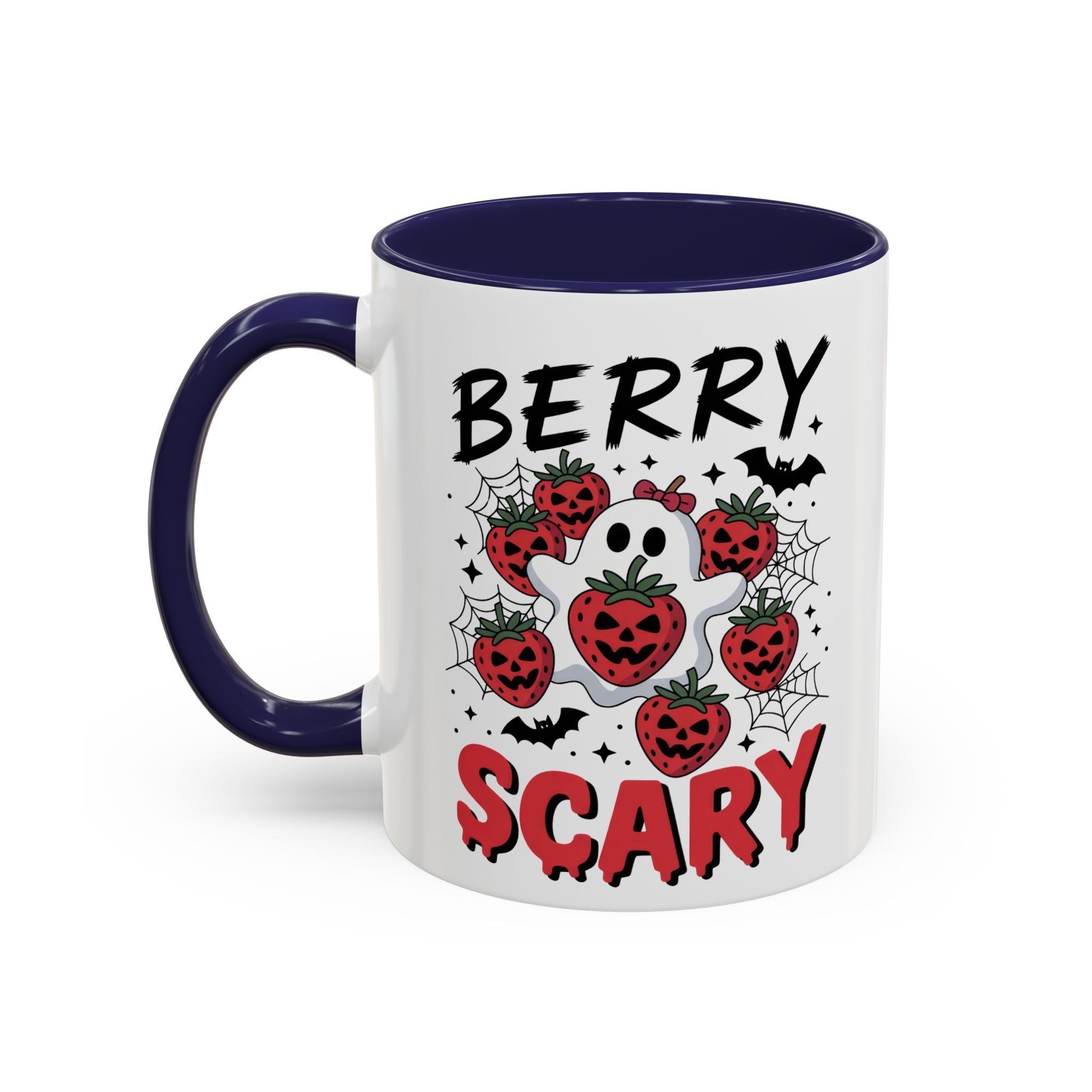 Berry Scary Coffee Mug — Halloween Ghost & Jack‑o'-Lantern Strawberries (11/15 oz)