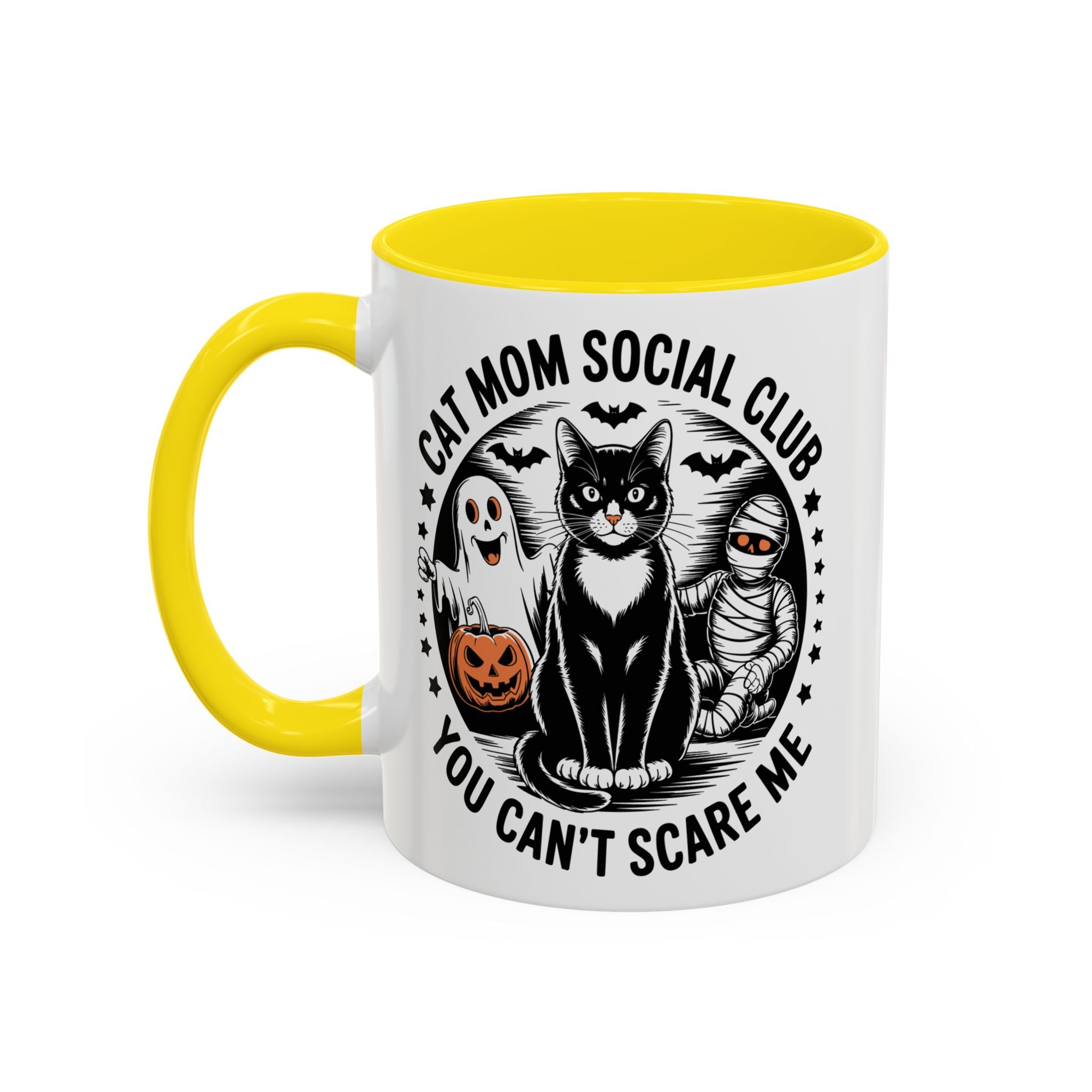 Halloween Cat Mom Coffee Mug - Spooky Social Club Design