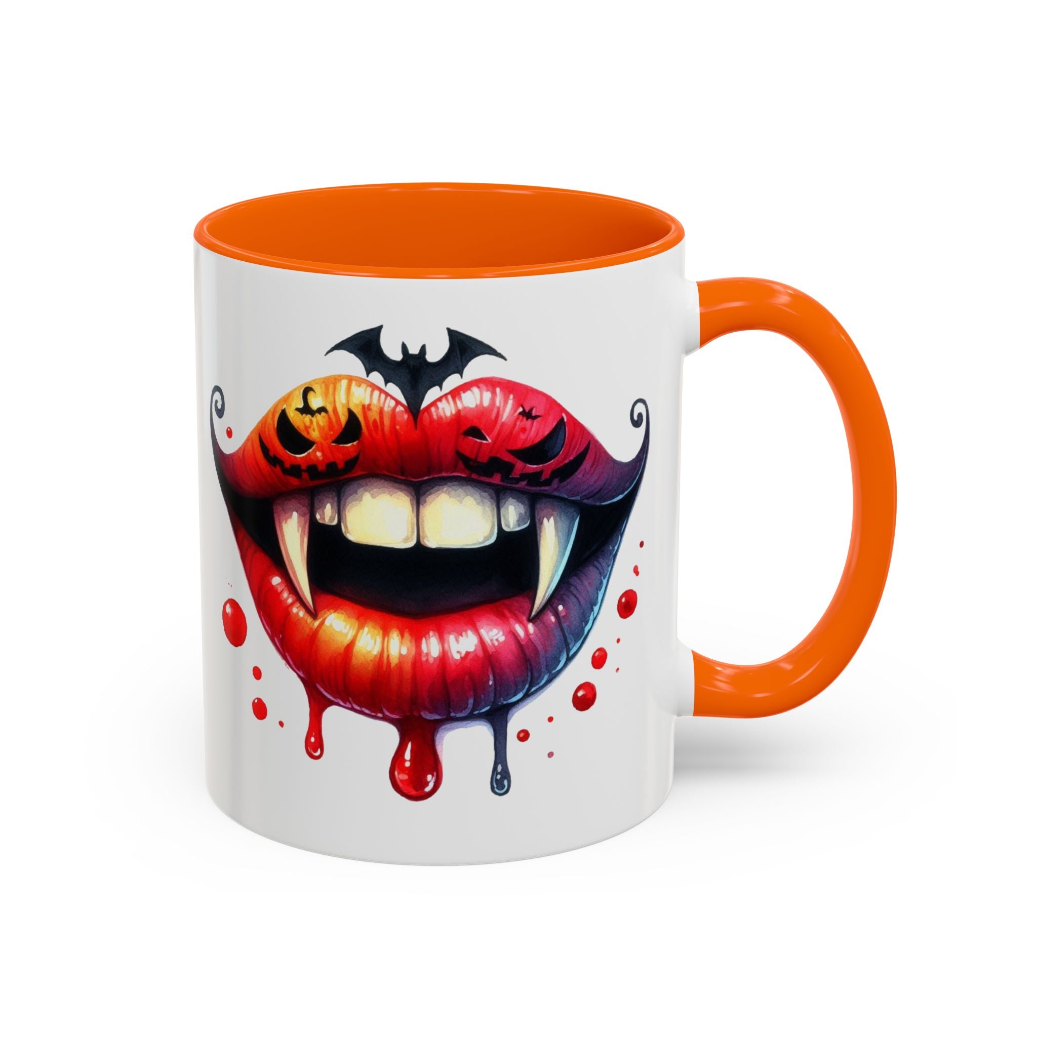 Halloween Vampire Coffee Mug, Spooky Drinkware, Goth Kitchen Decor, Pumpkin Mug, Horror Lover Gift