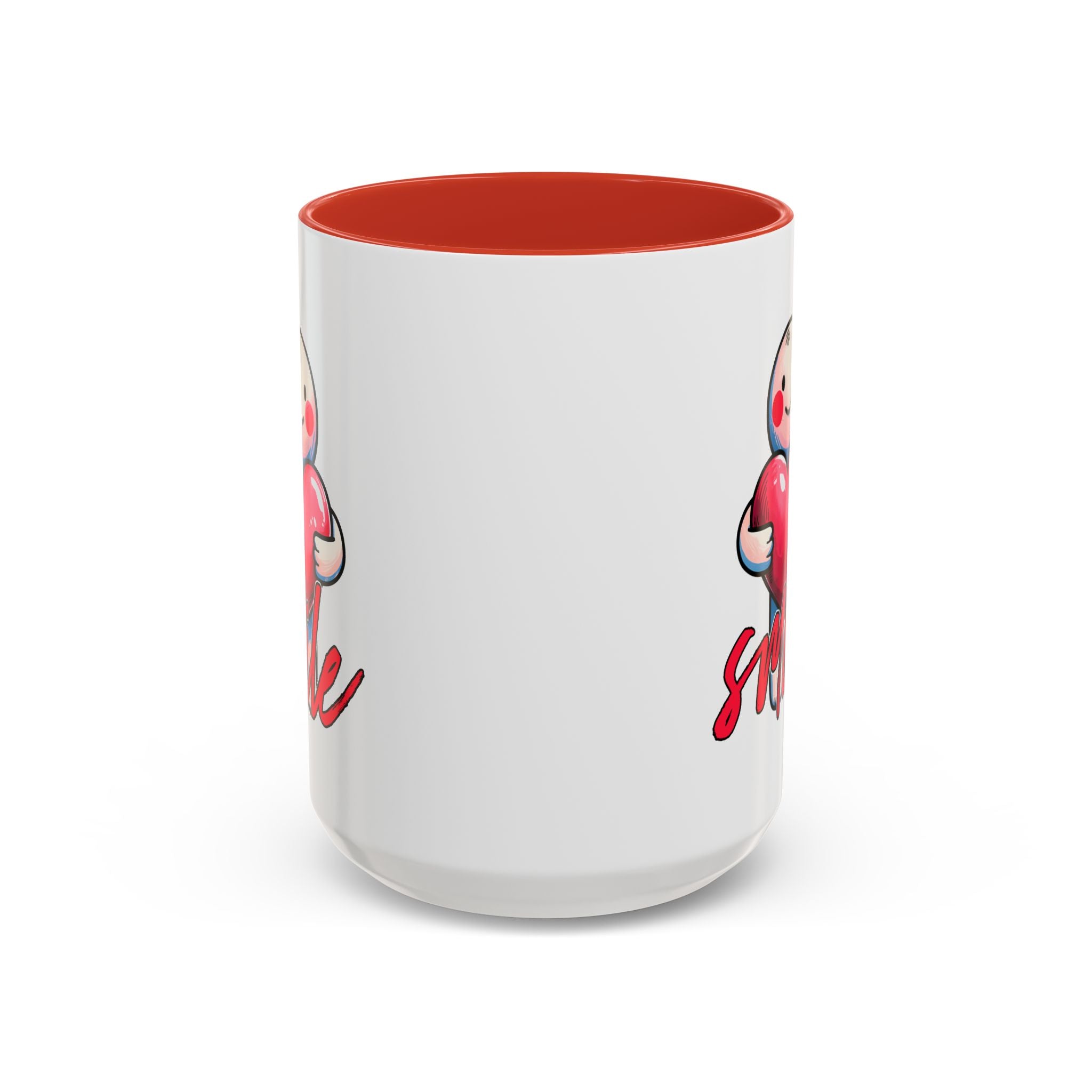 Smiling Heart Accent Coffee Mug - 11oz & 15oz | Cute Gift for Friends & Family