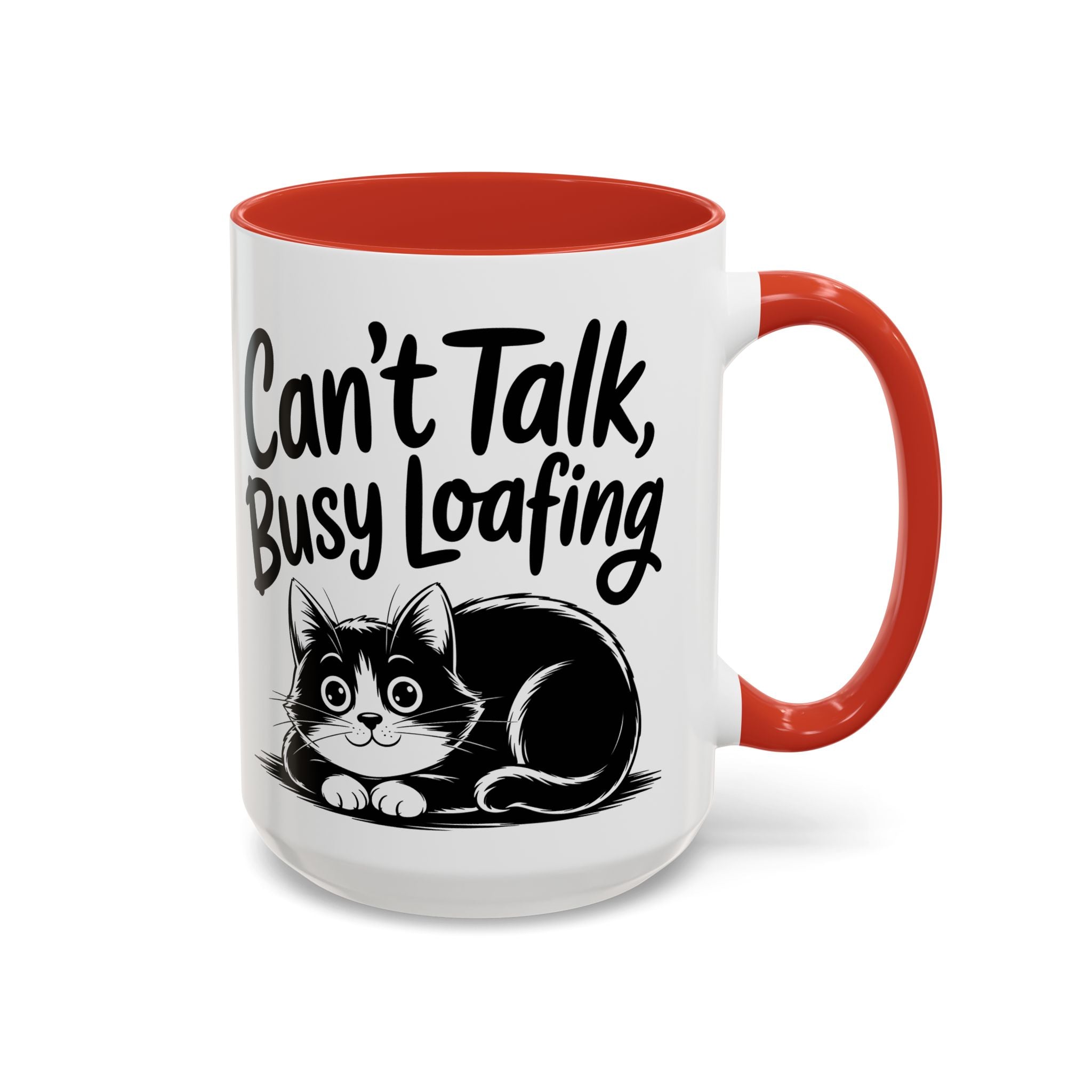Can't Talk, Busy Loafing Cat Coffee Mug — Cute Cat Lover Gift (11/15oz)
