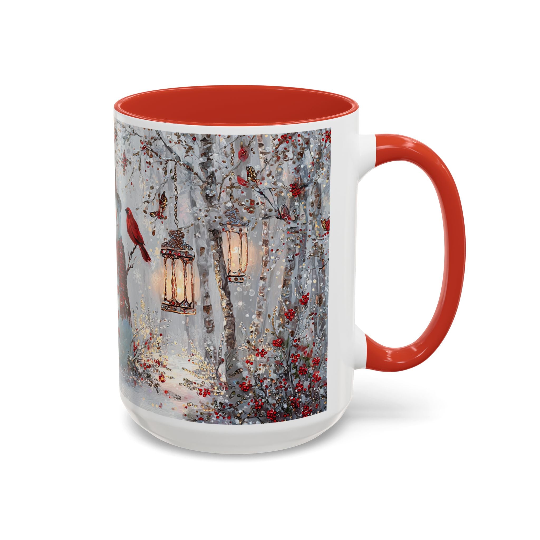 Winter Wonderland Coffee Mug - Snowman & Cardinals Design (11/15oz)