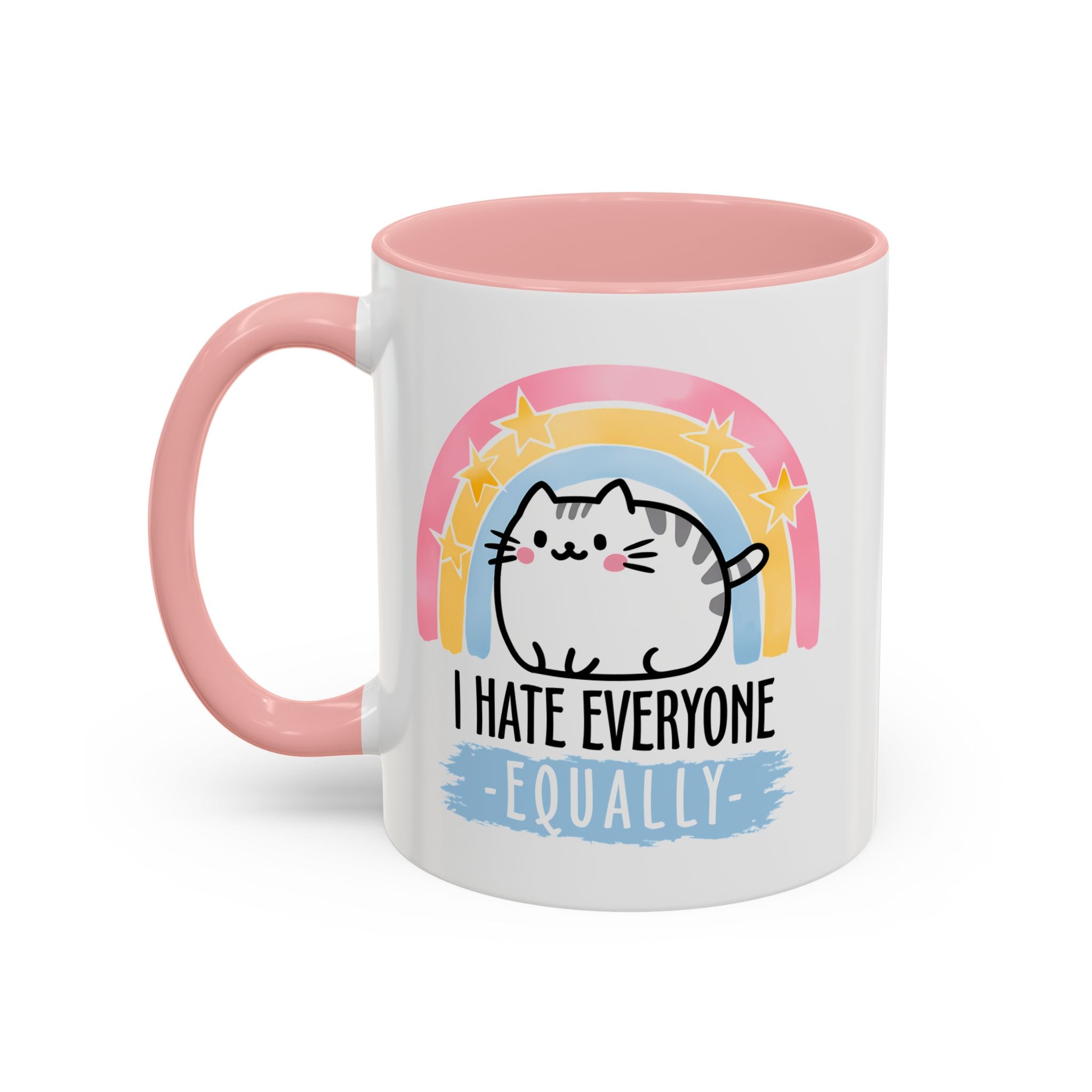 Funny Cat Coffee Mug – I Hate Everyone Equally