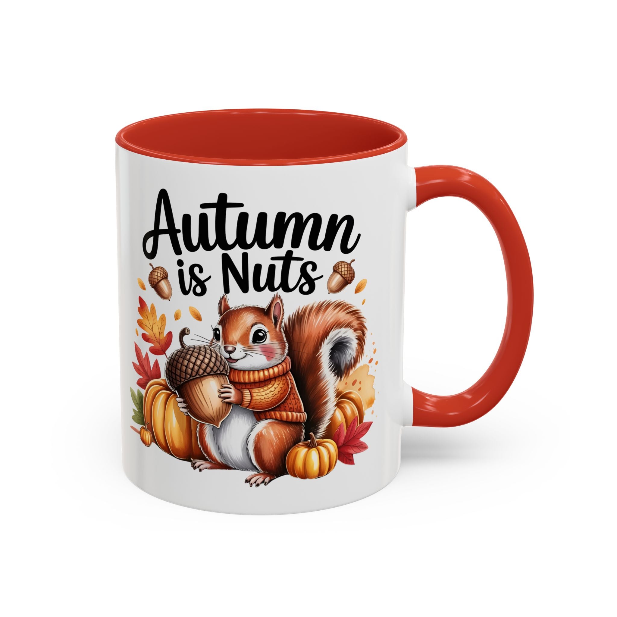 Autumn is nuts  Accent Coffee Mug - Perfect for Fall Celebrations nature and animal lovers