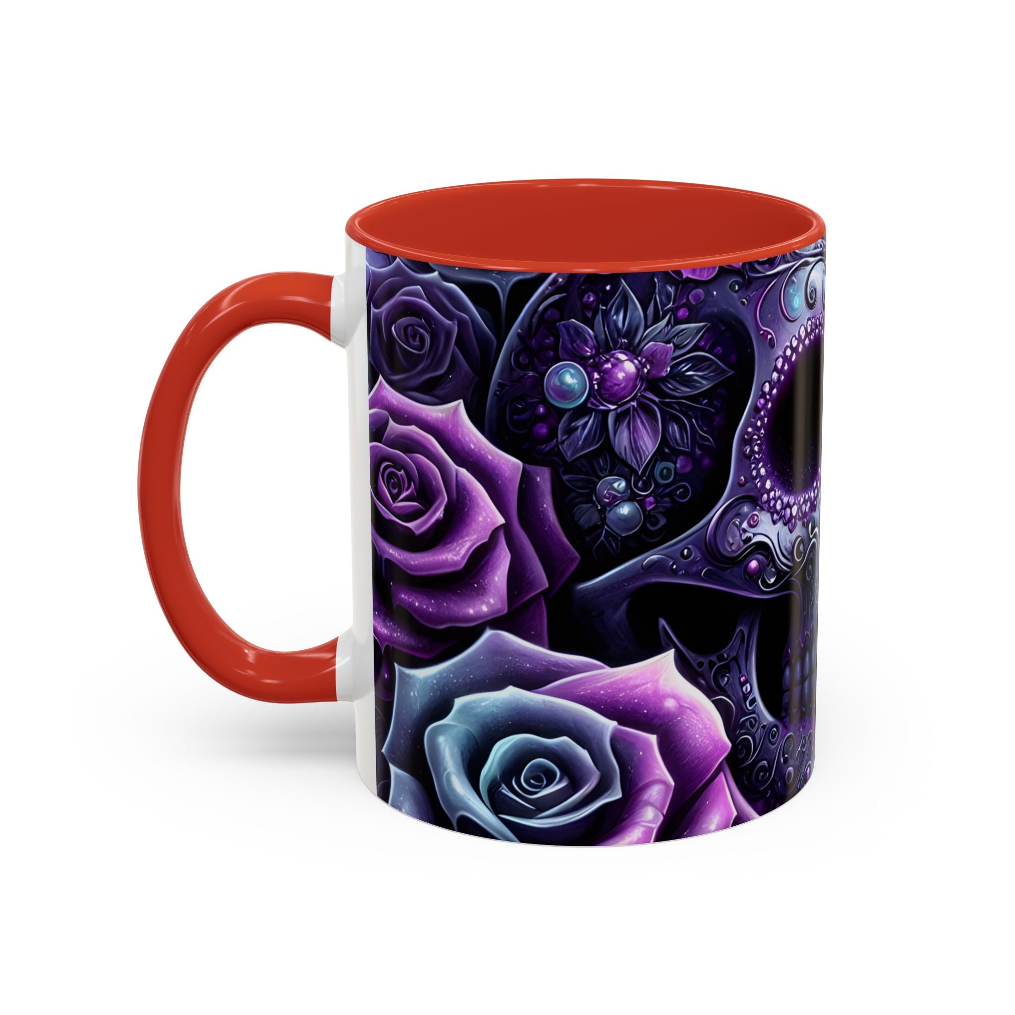 Gothic Skull Accent Coffee Mug - 11oz & 15oz roses fantasy