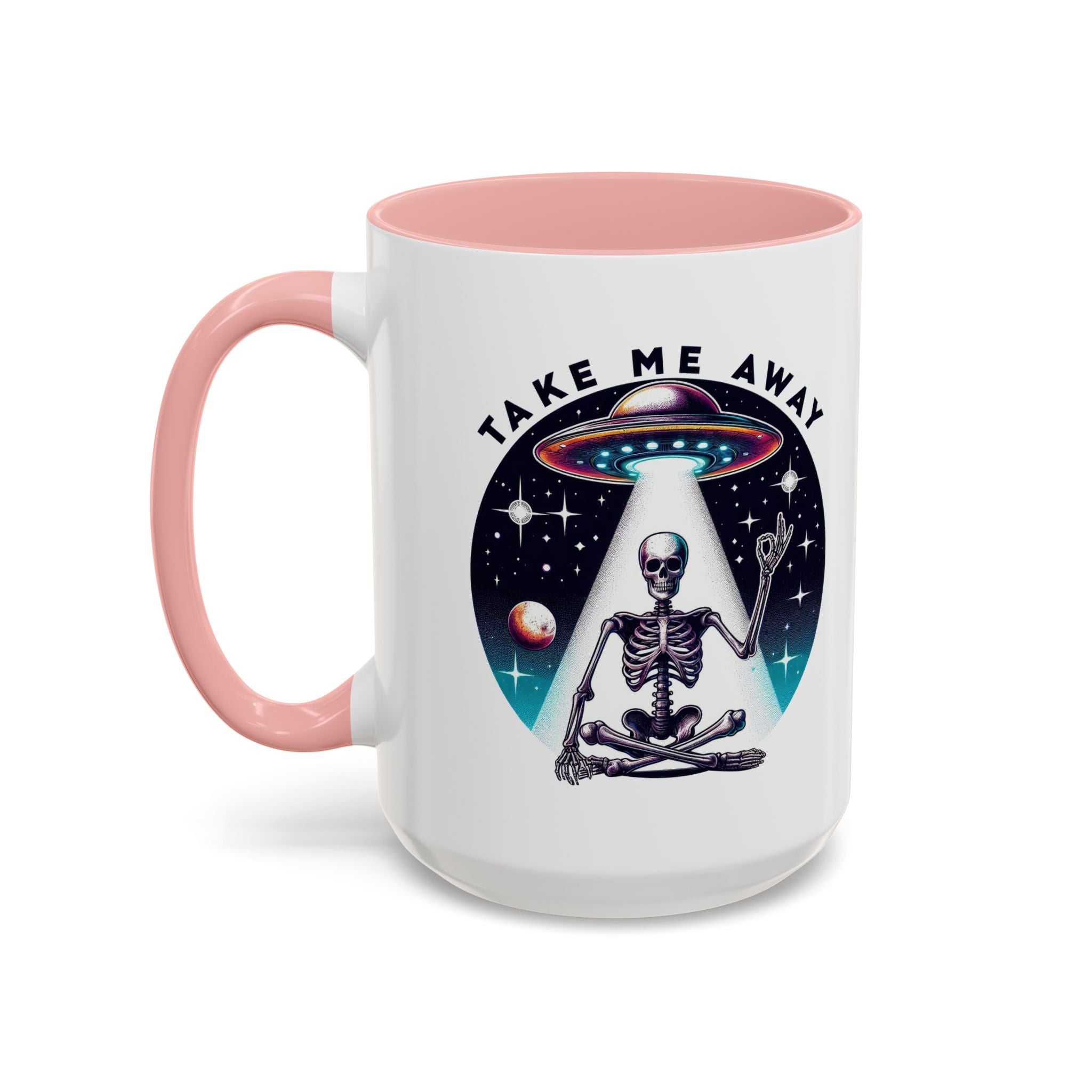 Galactic Skeleton Coffee Mug, Take Me Away Mug, Space-Themed Mug, Unique Gift for alien Lovers, Sci-Fi Cafe Mug