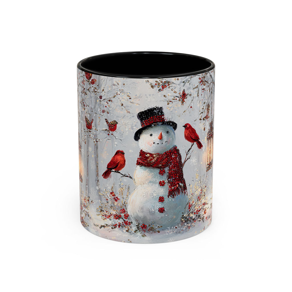 Winter Wonderland Coffee Mug - Snowman & Cardinals Design (11/15oz)