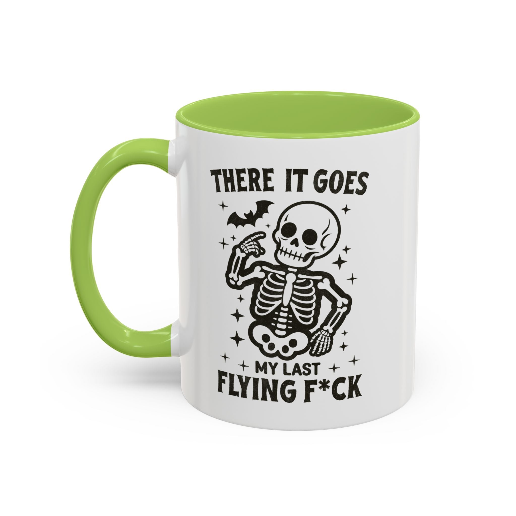 There It Goes Skeleton Coffee Mug – 'My Last Flying F*ck' Funny Gothic Accent Mug (11/15oz)