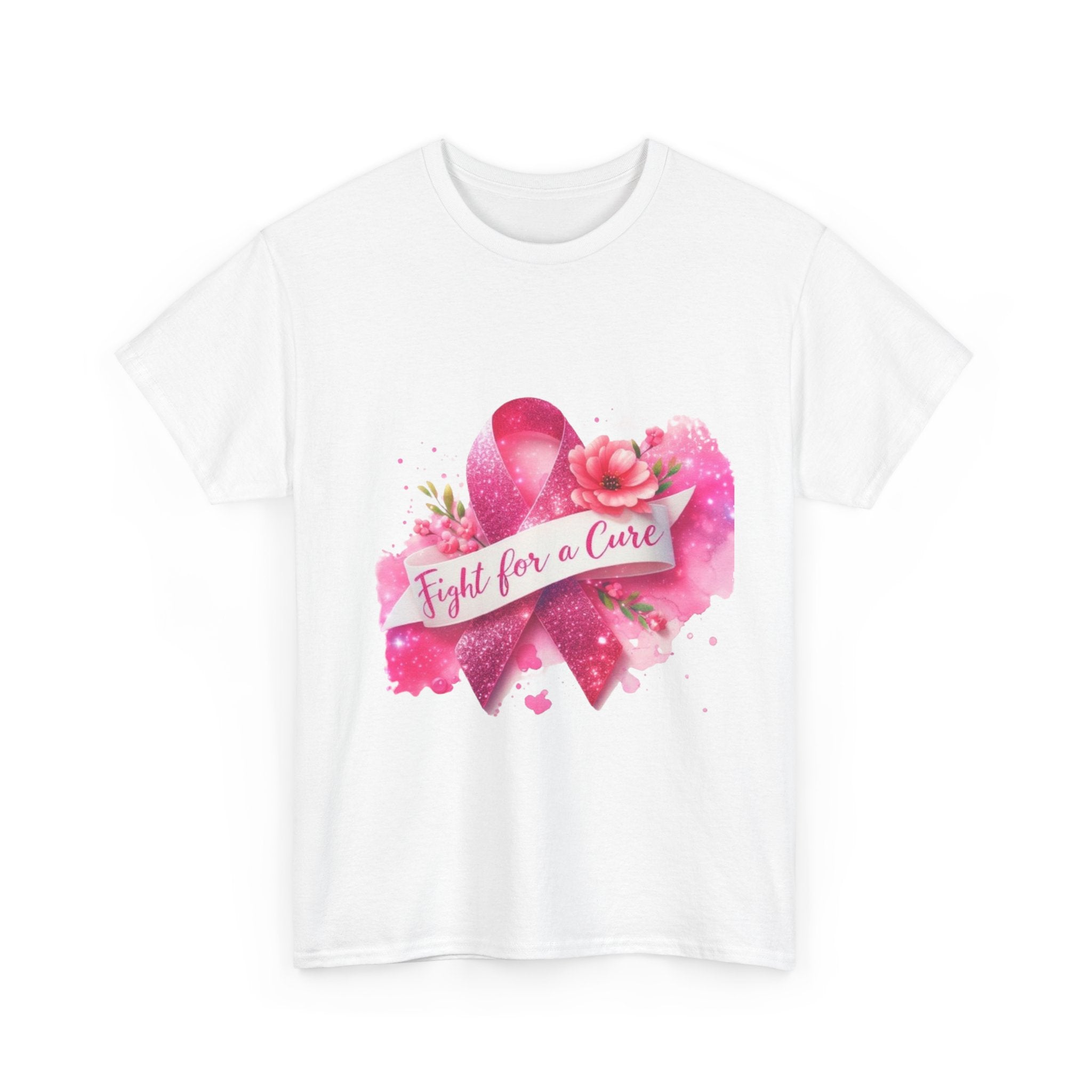 Fight for a Cure Unisex Heavy Cotton Tee | Breast Cancer Awareness Shirt, Support Tee, Gift for Her, Charity Fundraiser Tee, Pink Ribbon Tee