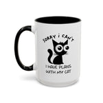 Funny cat Sorry I can't I have plans with my cat  Accent Coffee Mug (11, 15oz) by mrdragonsfire
