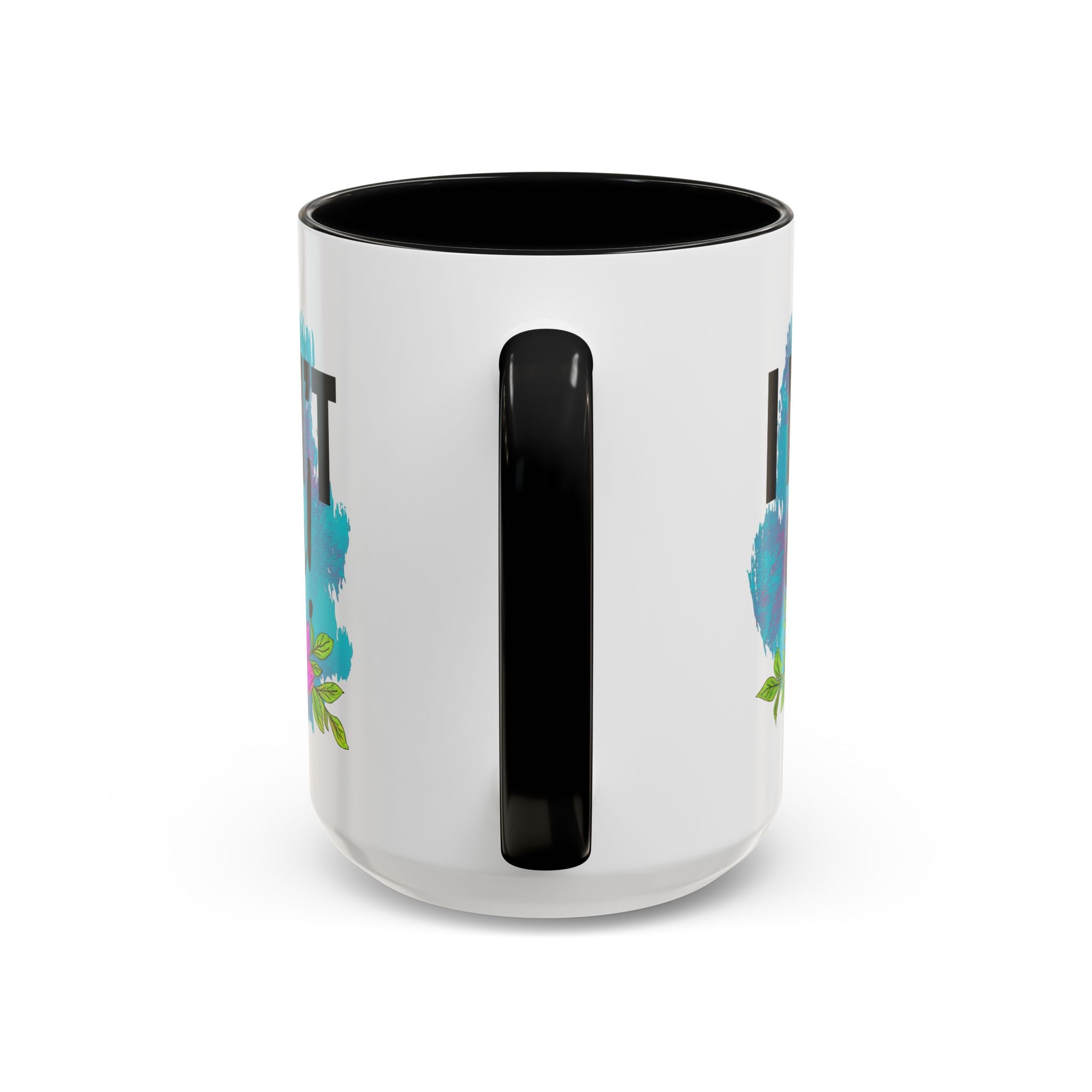 I Don't Care! Floral Accent Coffee Mug - 11oz & 15oz sarcasm funny