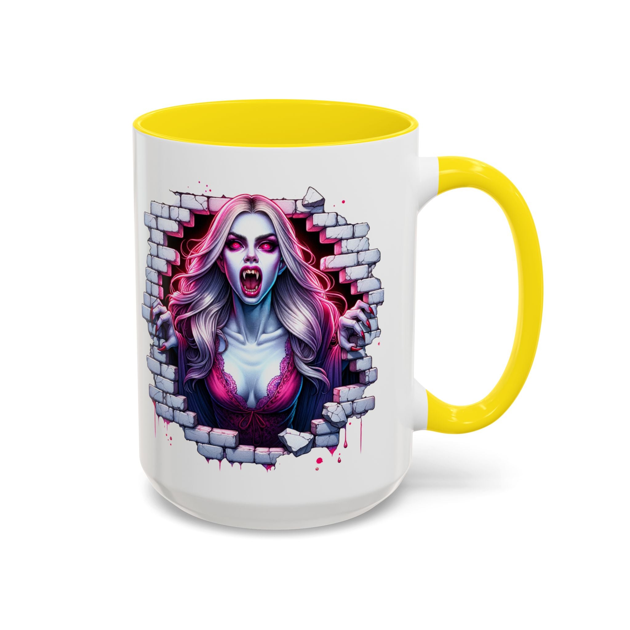 Vampire Wall Art Coffee Mug - Gothic,  Perfect Gift for Halloween, Unique Art Mug, Monster Mug, Fantasy Drinkware