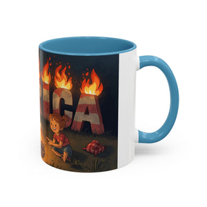 Patriotic Camping Coffee Mug - Fun America Design, Perfect for , Campfire Gatherings, Super for Gifts