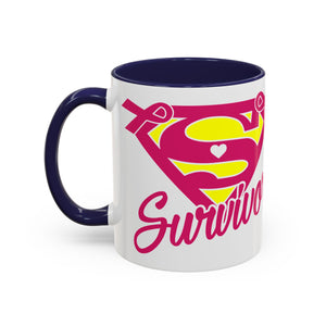 Survivor Mug 11oz & 15oz | Cancer Awareness, Motivational Gift, Empowerment, Superhero Theme, Unique Coffee Cup