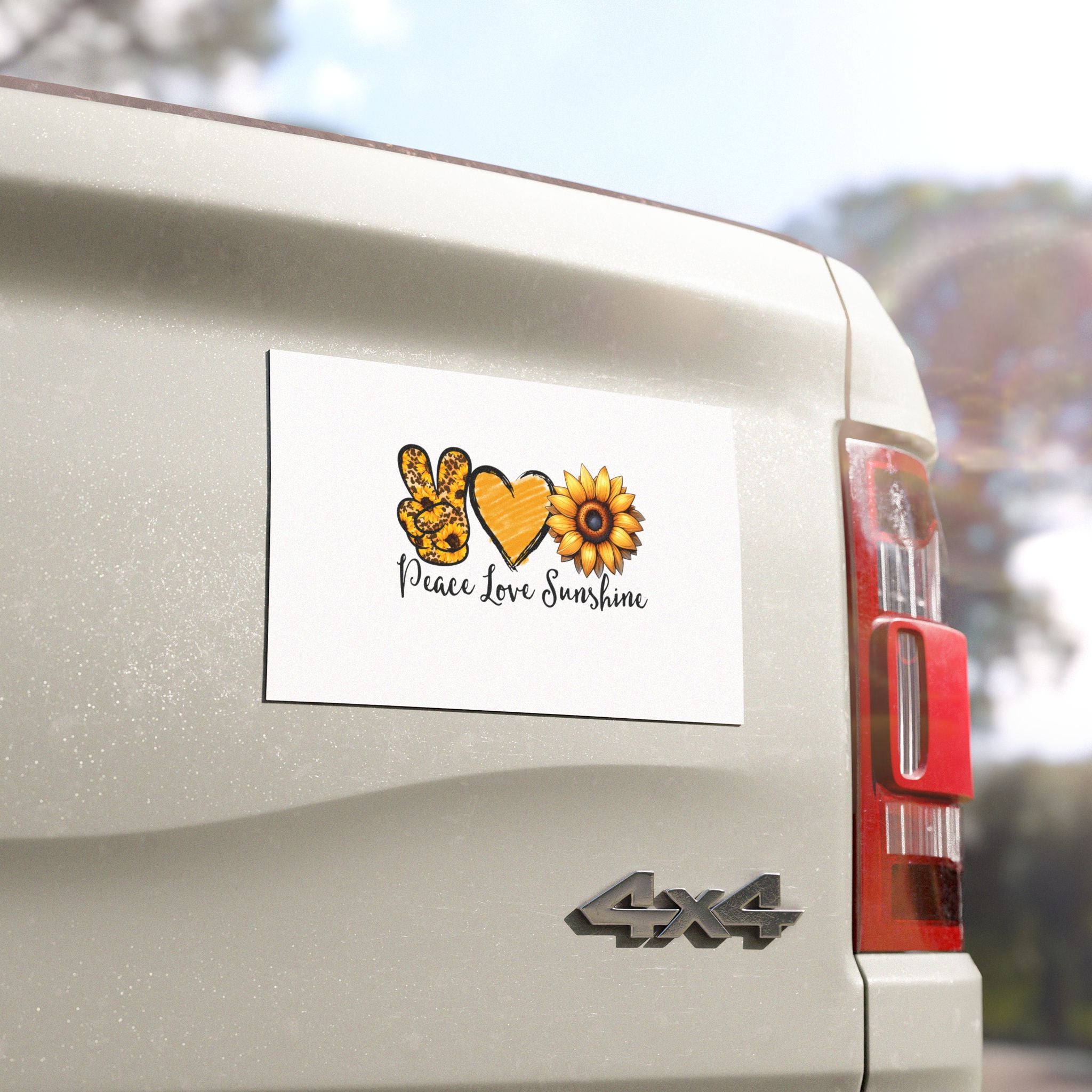 peace love sunshine Car Magnets