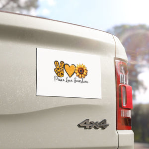 peace love sunshine Car Magnets