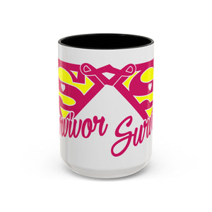 Survivor Mug 11oz & 15oz | Cancer Awareness, Motivational Gift, Empowerment, Superhero Theme, Unique Coffee Cup