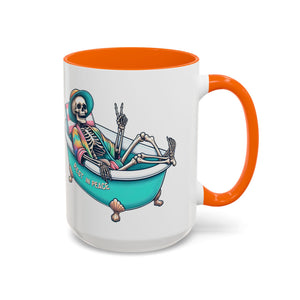 Rest in Peace Skeleton Coffee Mug - Fun Halloween Gift, Unique Home Decor, Hilarious Office Cup, Quirky Birthday Present, Spooky