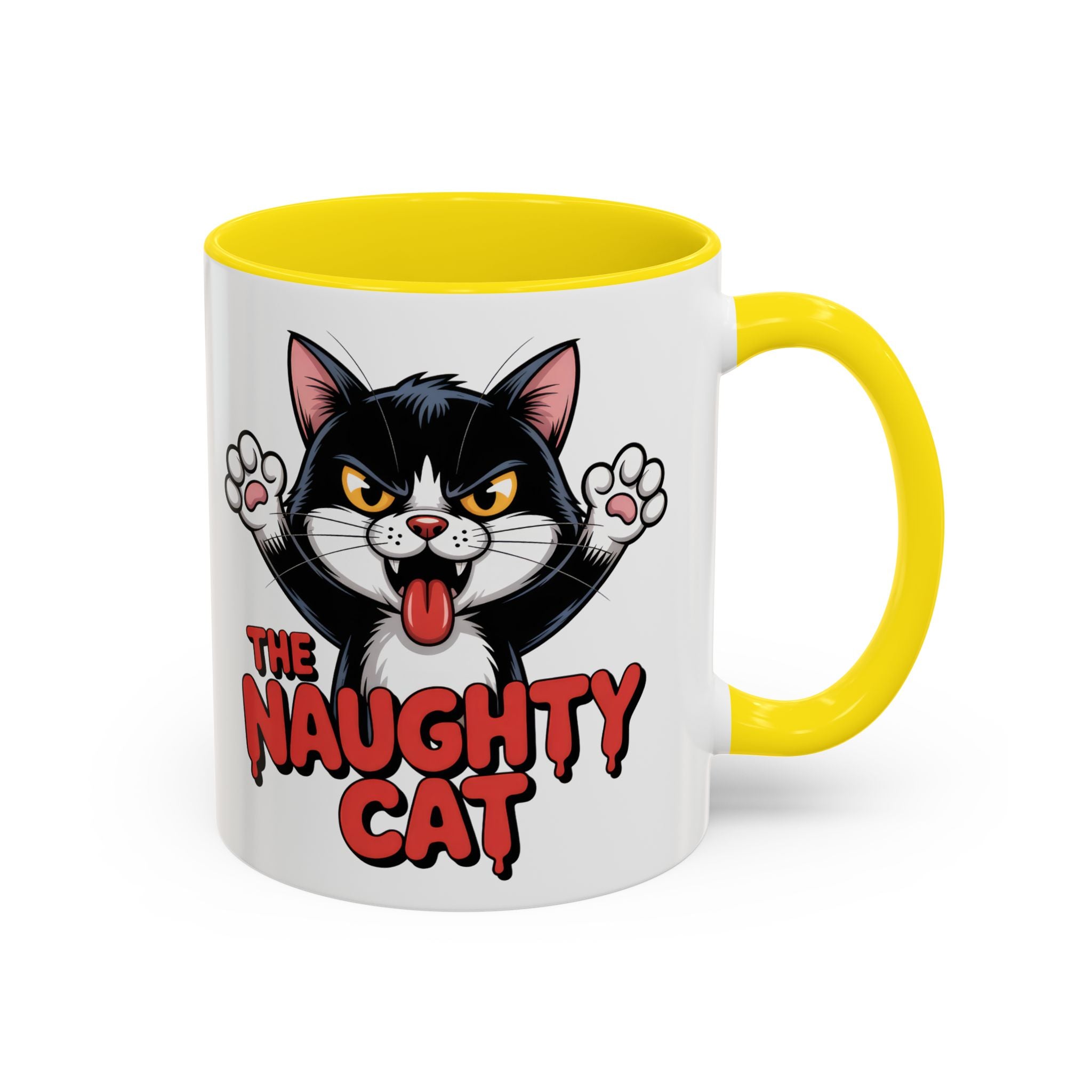 The Naughty Cat Accent Coffee Mug — Funny Cat Lover Gift (11/15oz)
