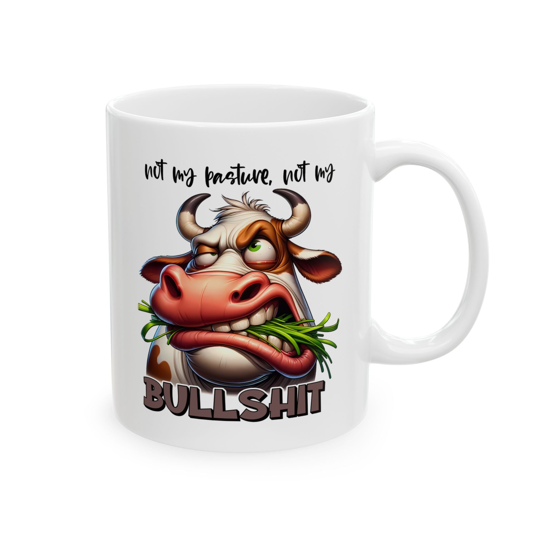 Funny Cow coffee Mug - Not My Bull, Unique Gift for Animal Lovers, Coffee Cup for Birthdays, Housewarming, Farmhouse Kitchen Decor