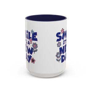 Inspirational Flower Design Coffee Mug - "Smile It's a New Day" - Perfect Gift for Coffee Lovers