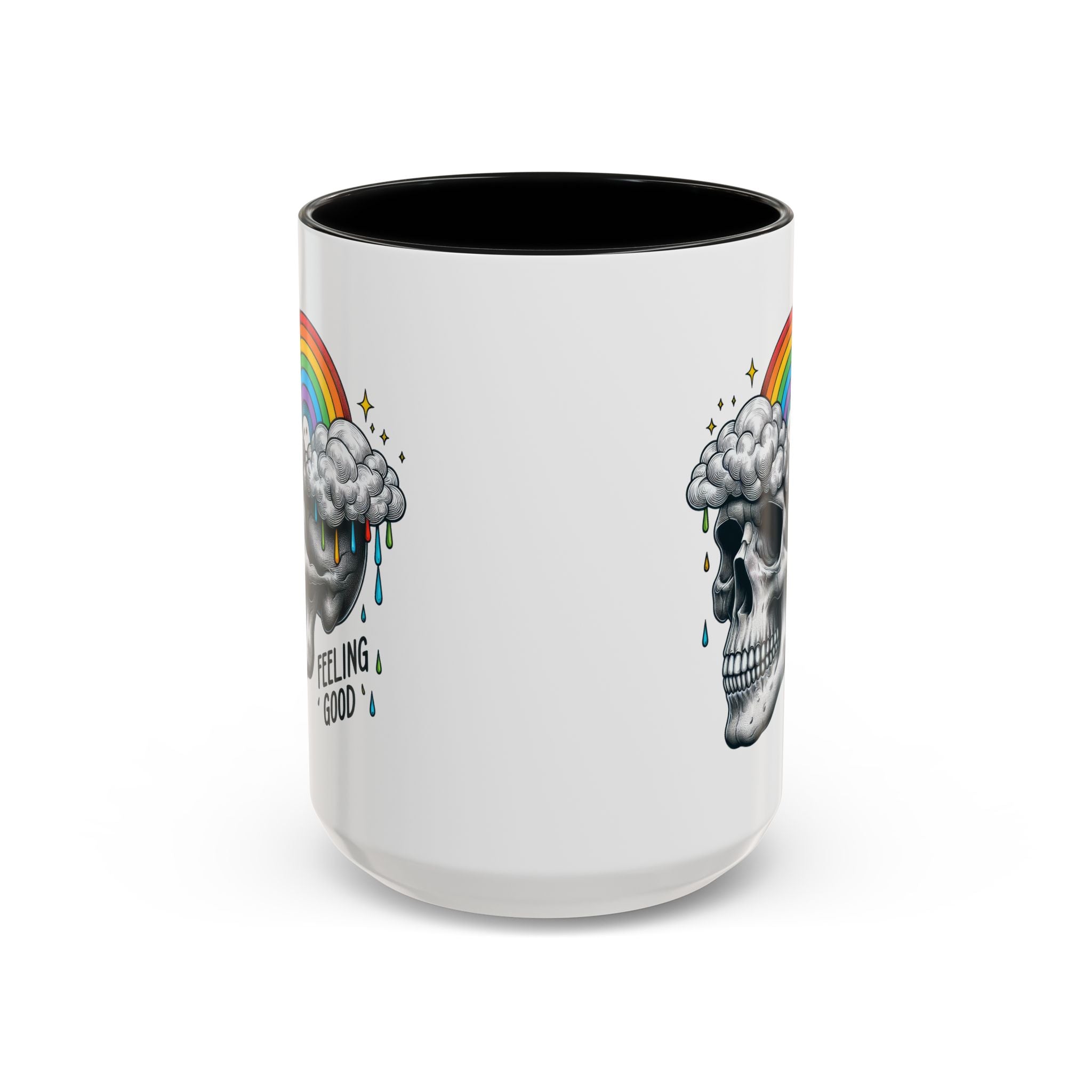 Skull Rainbow Coffee Mug, Unique Gift for Coffee Lovers, Halloween Decor, Daily Motivation Mug, Fun Skull Design