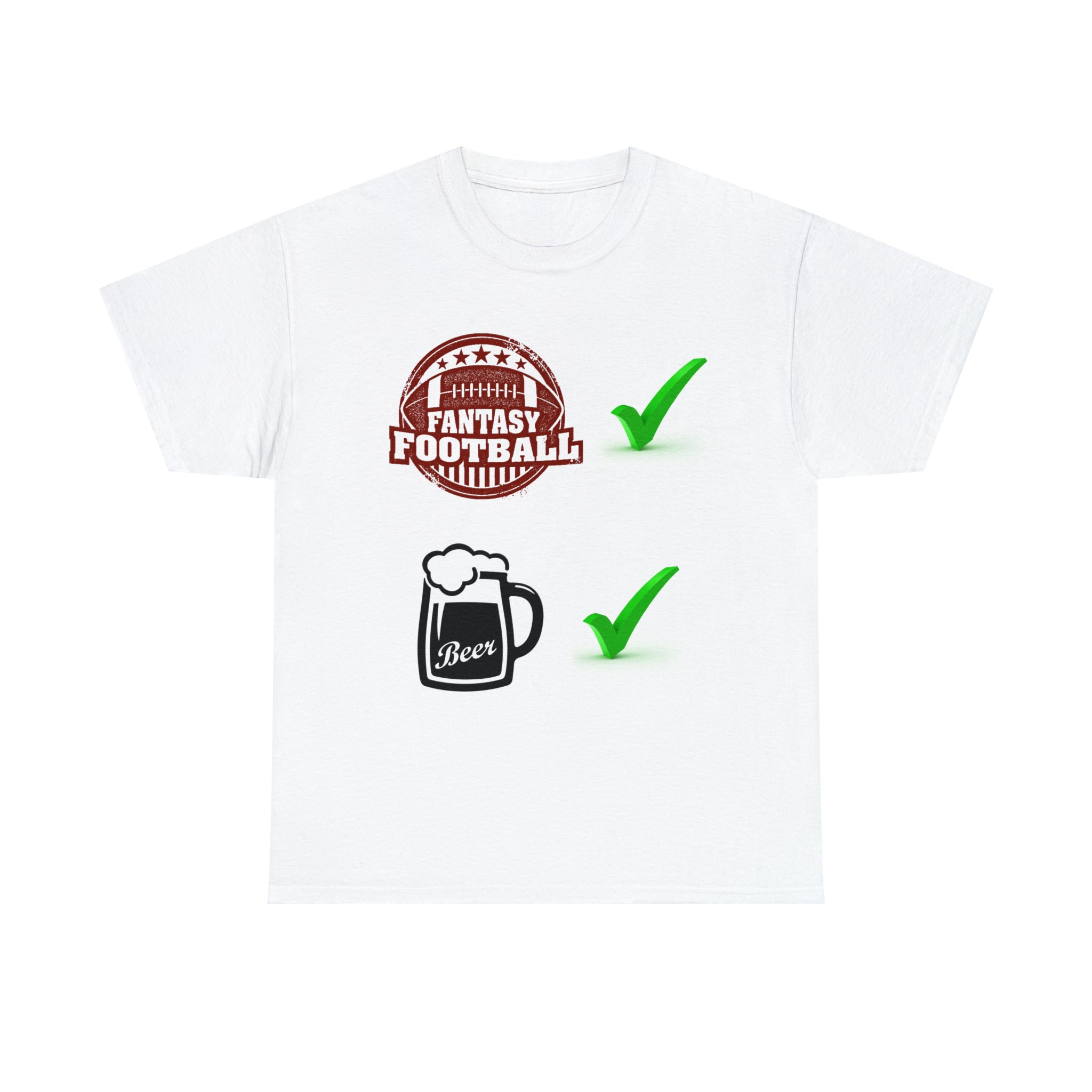 Fantasy football and beer Unisex Heavy Cotton Tee