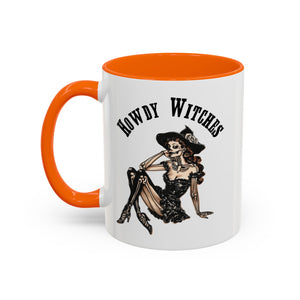 Howdy Witches Coffee Mug - Spooky Halloween Mug, Gift for Witches, Witchy Decor, Gothic Coffee Cup, Skeleton Design