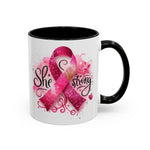 Empowering Pink Ribbon Coffee Mug - Gift for Survivors, Breast Cancer Awareness, Motivational Mug, Inspirational Drinkware, Self-Care Gift
