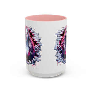 Vampire Wall Art Coffee Mug - Gothic,  Perfect Gift for Halloween, Unique Art Mug, Monster Mug, Fantasy Drinkware