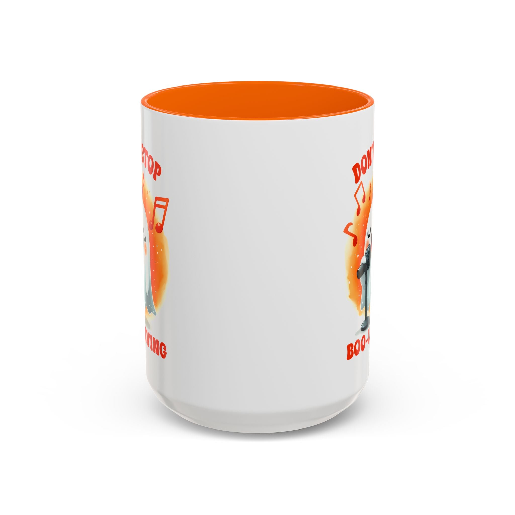 Ghost Coffee Mug, Perfect for Halloween, Fun Gift for Kids & Adults, Don't Stop Boo-lieving Mug, Caffeinated Spirits