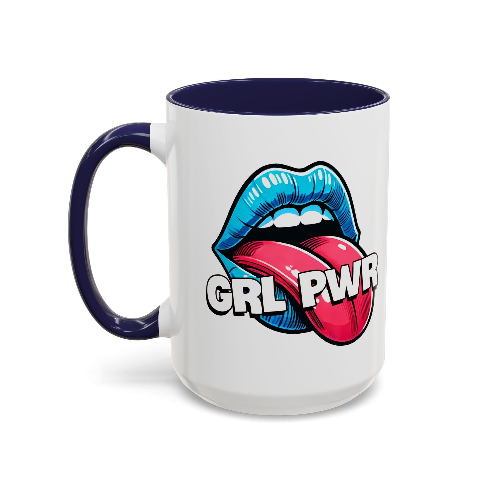 GRL PWR Accent Coffee Mug - Bold Fun Design for Empowerment, Great Gift for Friends, Coffee Lovers, Birthdays, and Celebrations
