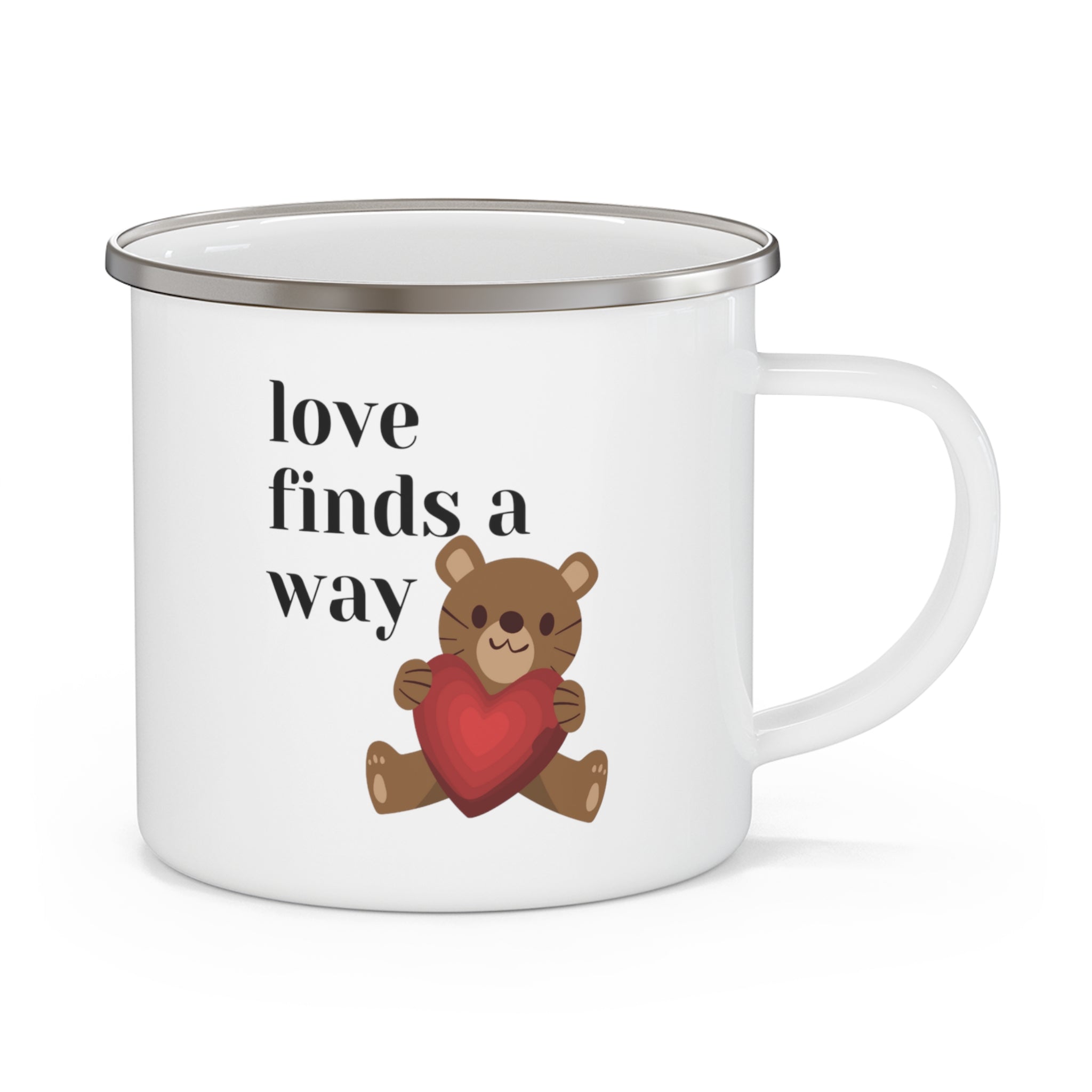 love finds a way coffee Enamel Camping Mug gift