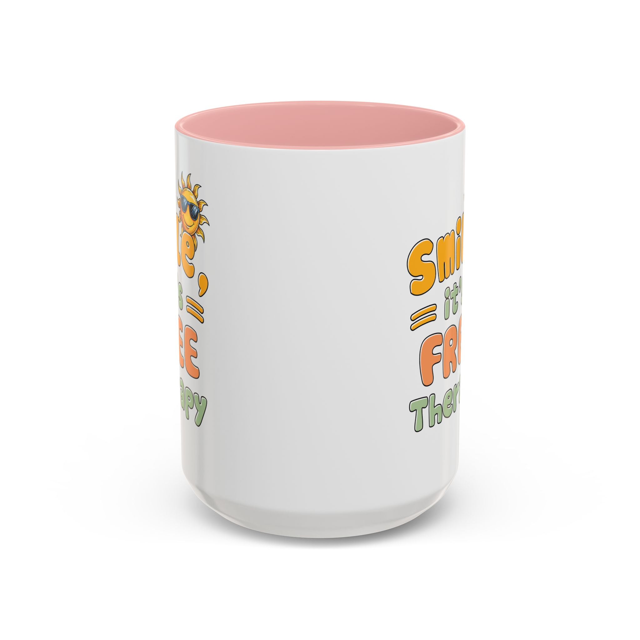 Smile It's Free Therapy Coffee Mug - Fun & Cheerful Accent Mugs for Brightening Your Day