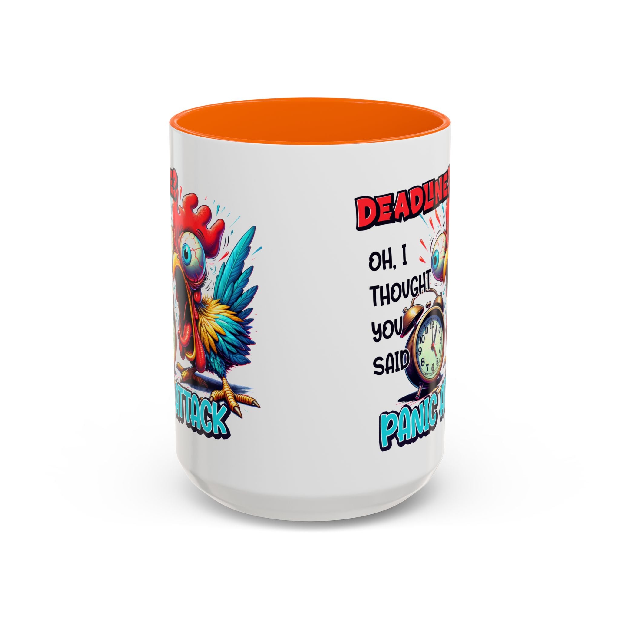 Funny Panic Attack Coffee Mug, Quirky Rooster Mug for Stress Relief, Gift for Teachers, Office Humor, Coworker Gift, Fun Coffee Cup